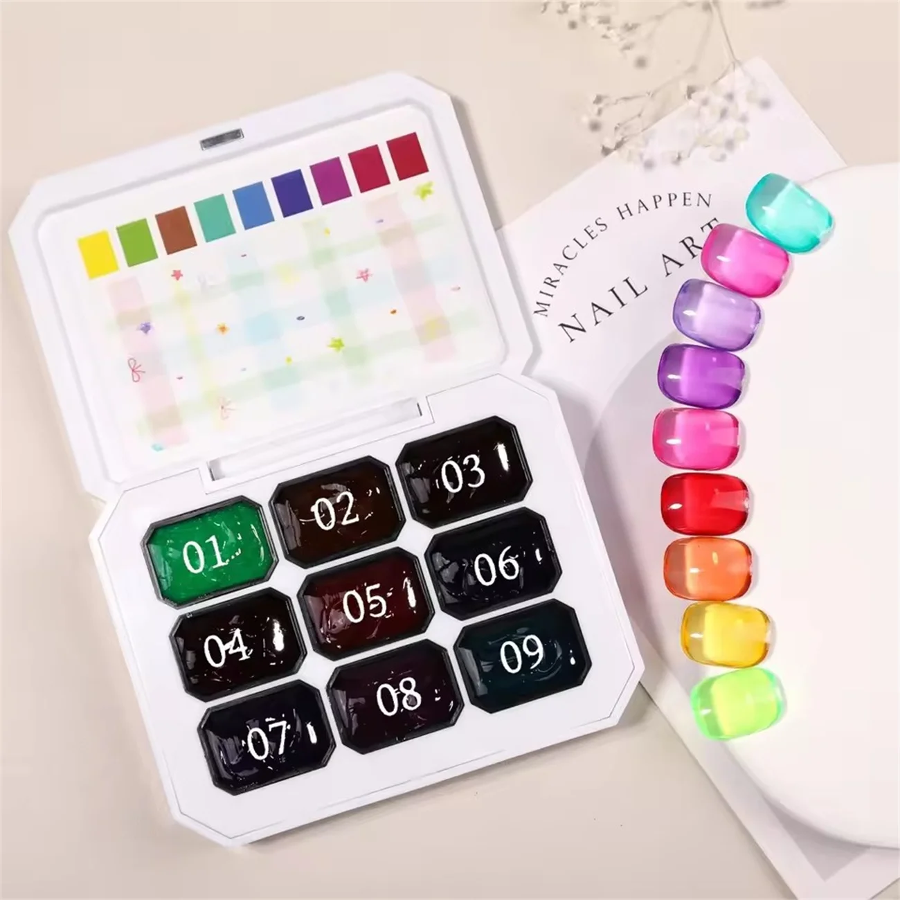 1pc Candy Jelly Color Solid Glass Patting gel Amber Glue Brown Red Japanese Style Glue Transparent Jelly nail polish UV&LED thumbnail 2