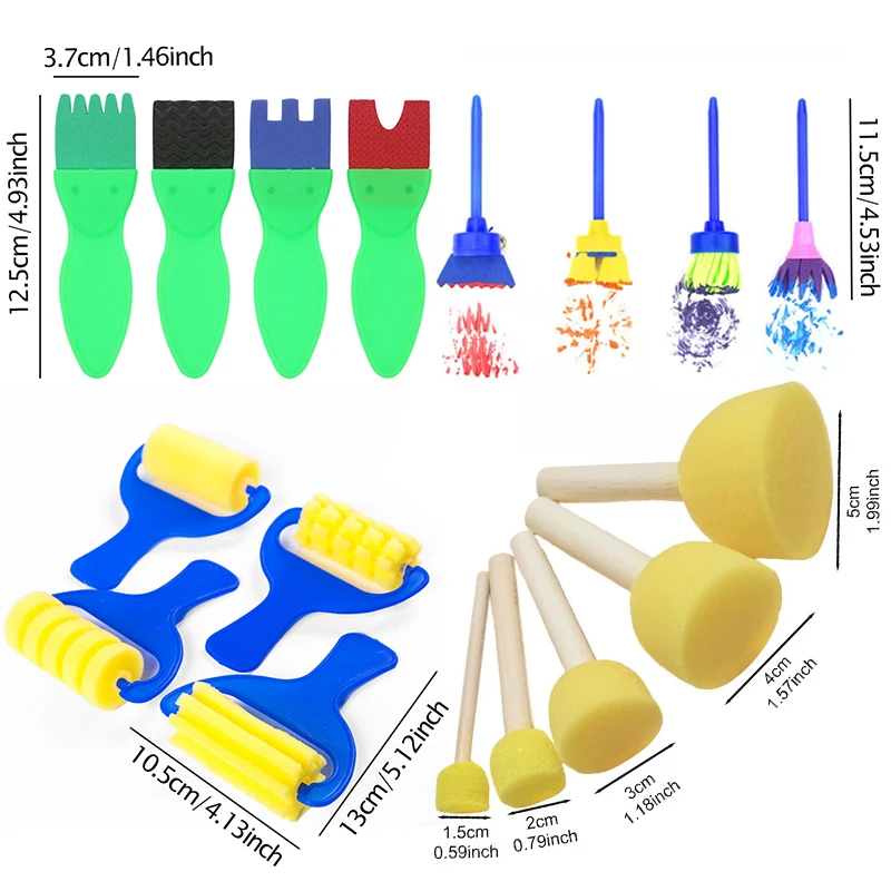 3-6PCS/Set Various Shape Painting Sponge Brush DIY Graffiti Gadgets School Artclass Drawing Props Art Craft Creativity Tools ZYF thumbnail 6