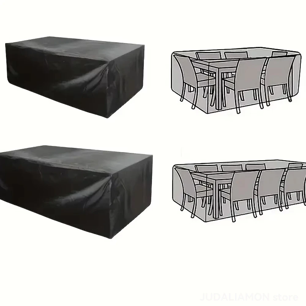 Garden Furniture Cover Waterproof And Windproof Uv 210D Oxford Cloth Protective Cover For Garden Table thumbnail 3