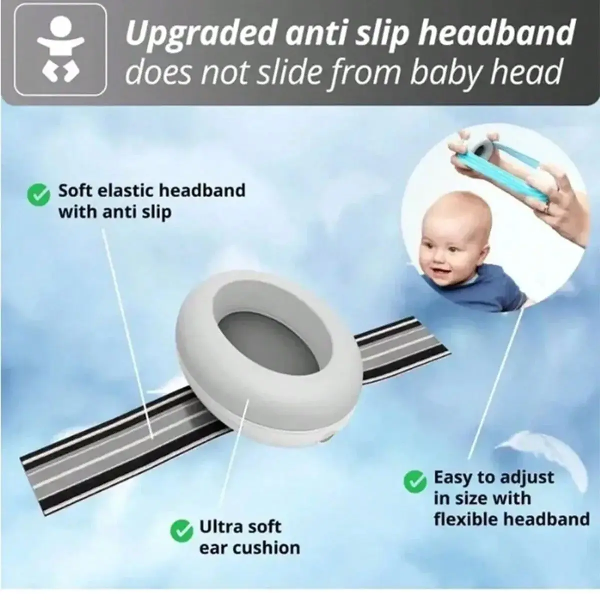 Baby Ear Protection for Babies and Toddlers Noise Reduction Earmuffs Baby Headphones Against Hearing Damage Improves Sleep thumbnail 5