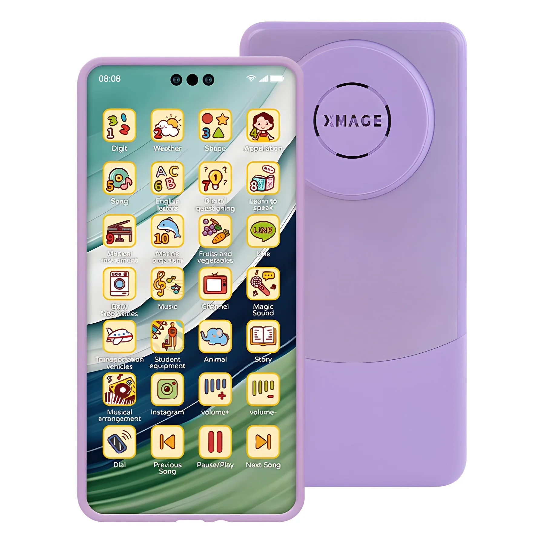 Kids Smart Simulation Phone Toy Rechargeable Touchscreen Early Education Learning Machine Light Music Educational Toy thumbnail 5