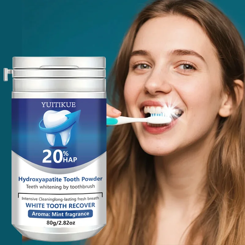 20% Hydroxyapatite Tooth Powder for Teeth Whitening & Enamel Repair, Deep Cleaning, Fresh Breath, 80g thumbnail 3