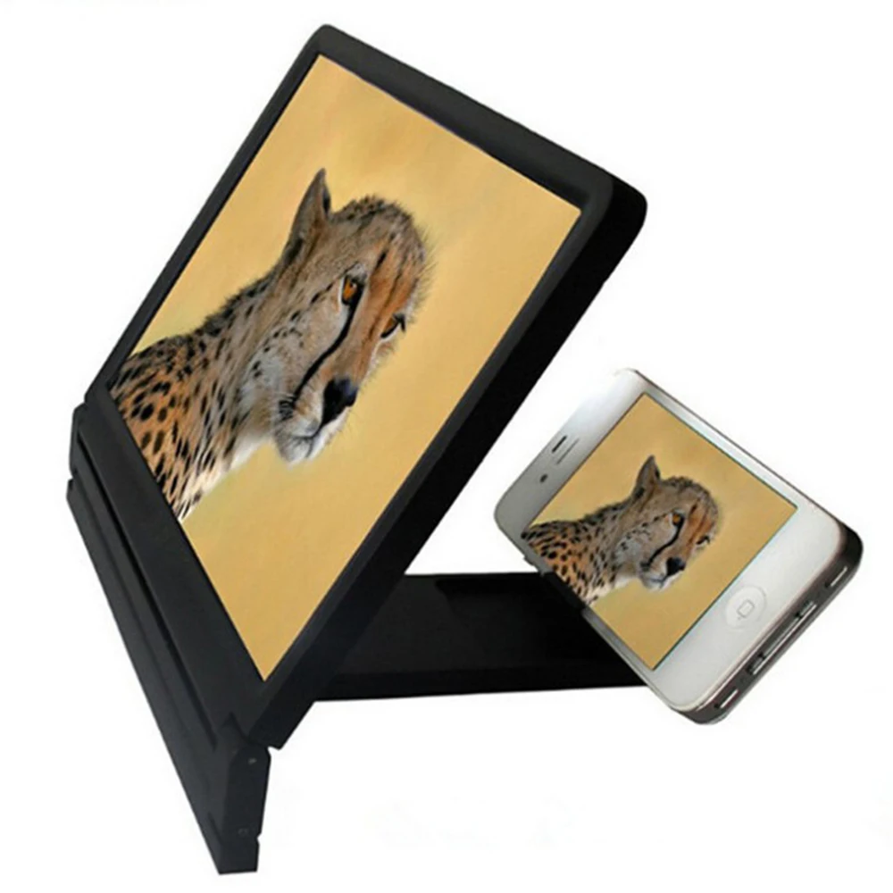 3D Mobile Phone Screen Amplifier Magnifier Amplifying Stand Movie Portable Foldable Desktop Bracket Glass Smartphone Holder thumbnail 3