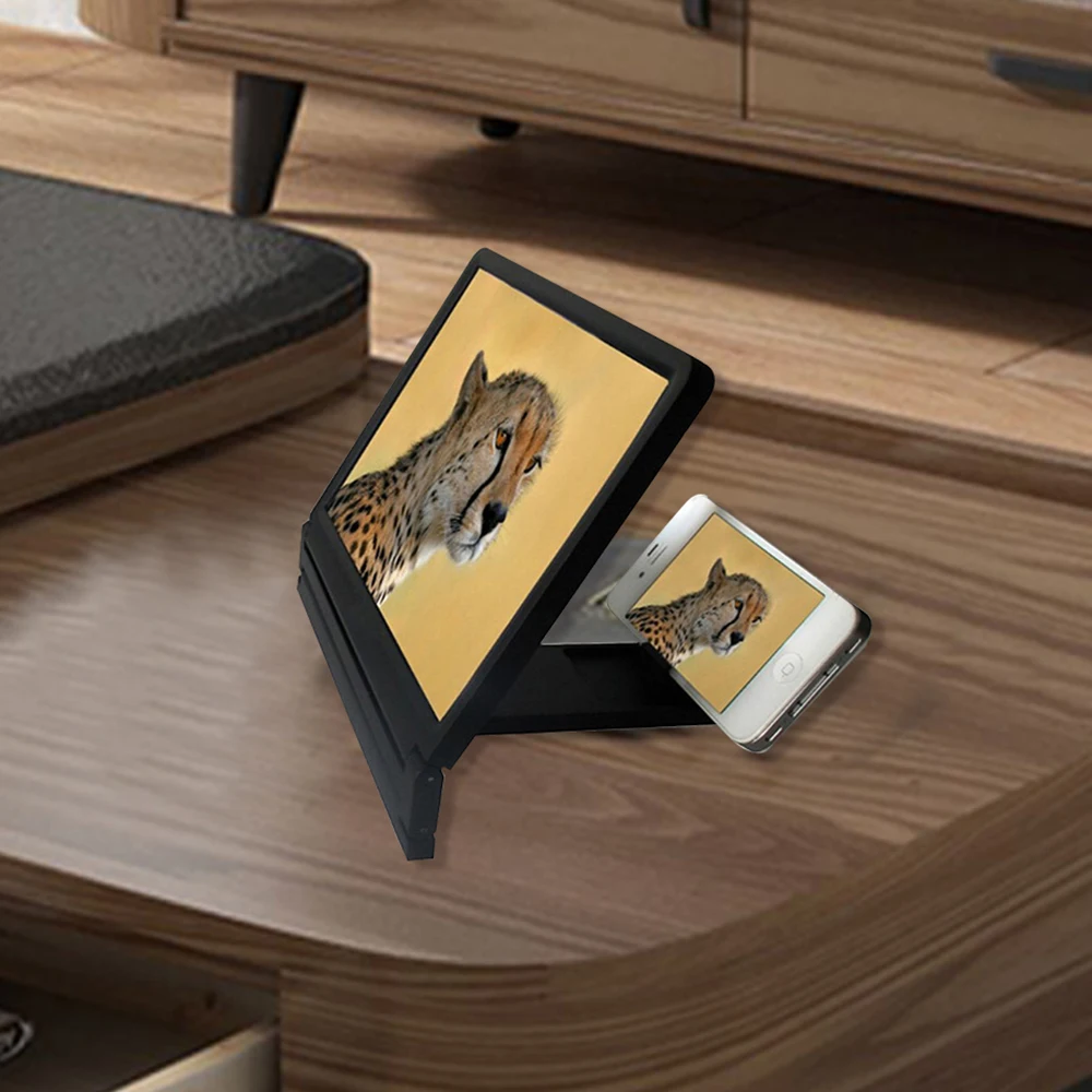 3D Mobile Phone Screen Amplifier Magnifier Amplifying Stand Movie Portable Foldable Desktop Bracket Glass Smartphone Holder thumbnail 5