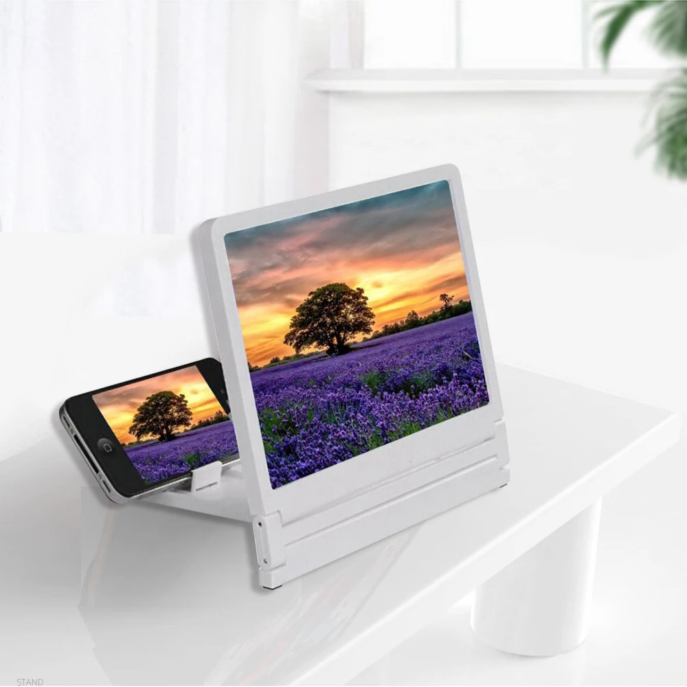 3D Mobile Phone Screen Amplifier Magnifier Amplifying Stand Movie Portable Foldable Desktop Bracket Glass Smartphone Holder thumbnail 2