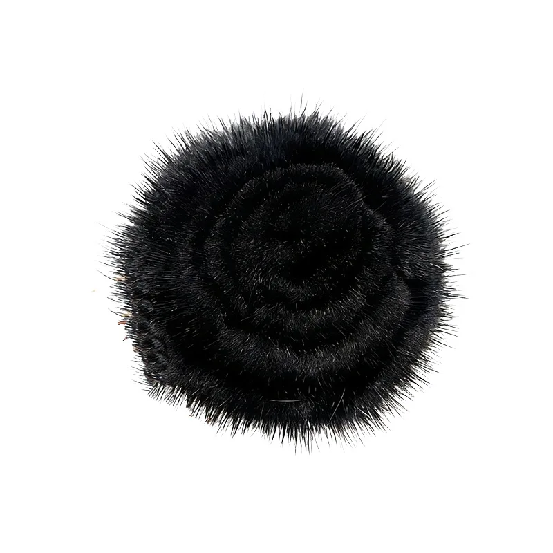 Fashionable Simple High-End Rabbit Fur Flower Brooch Pin for Women Sweater Decoration Scarf Accessory Clothing Decor thumbnail 5