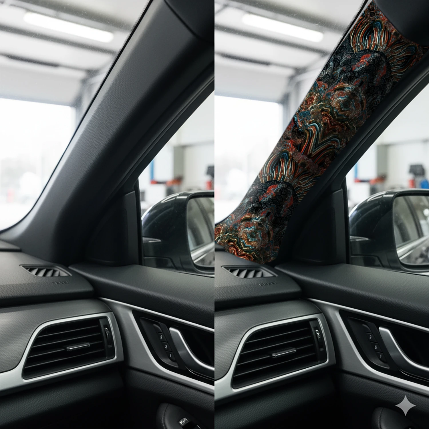1 Roll Car Interior Modification Self Adhesive Fabric JDM Style Decorative Stickers Universal A Pillar Car Decals 28x160cm thumbnail 4