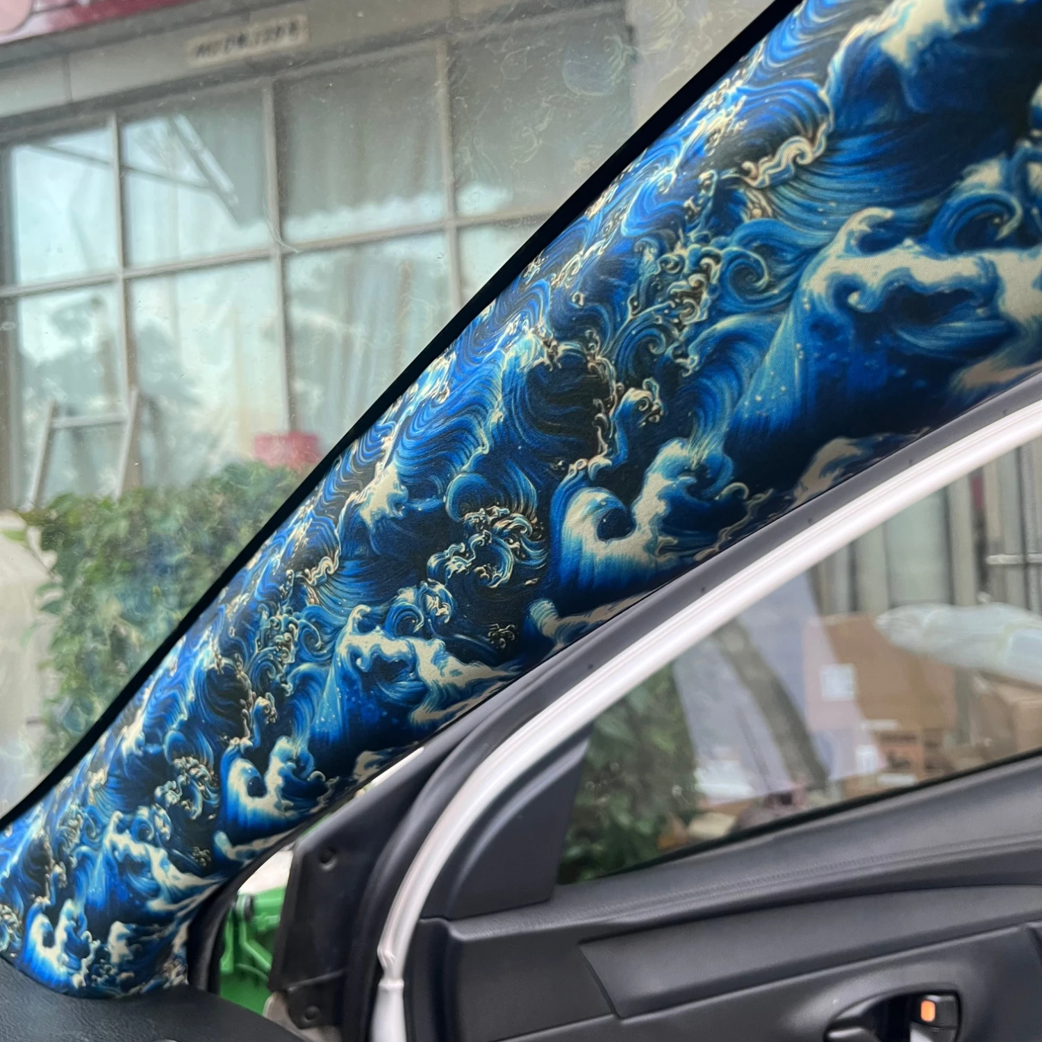 1 Roll Car Interior Modification Self Adhesive Fabric JDM Style Decorative Stickers Universal A Pillar Car Decals 28x160cm thumbnail 5
