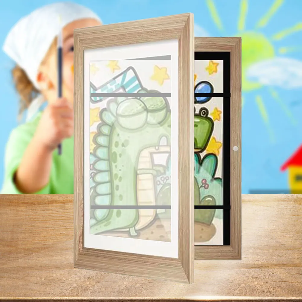 Children Art Frames Magnetic Front Open Changeable Kids Frametory for Art Poster Photo Drawing Paintings Display Home Decor thumbnail 3