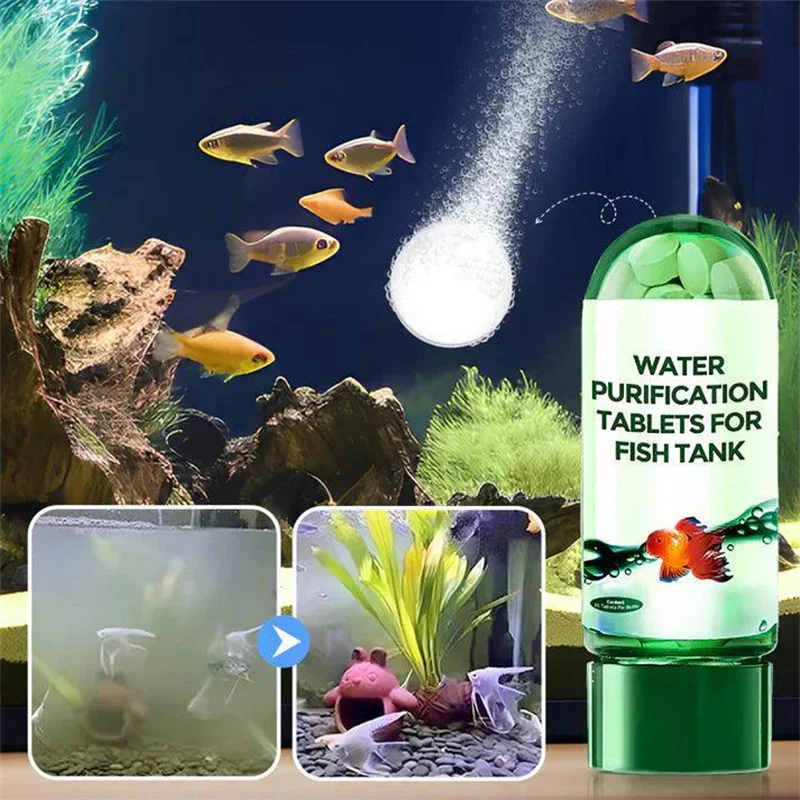 Water Purification Tablets Eco-Friendly Aquarium Water Purifier Fast-Acting Fish Tank Cleaning Solution Aquarium Water Clarifier thumbnail 2