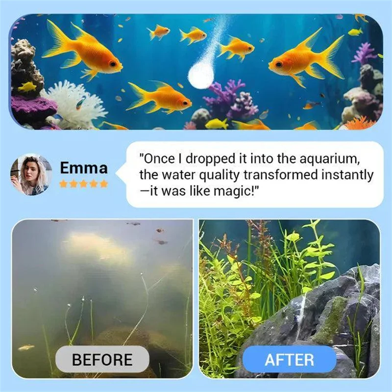 Water Purification Tablets Eco-Friendly Aquarium Water Purifier Fast-Acting Fish Tank Cleaning Solution Aquarium Water Clarifier thumbnail 3