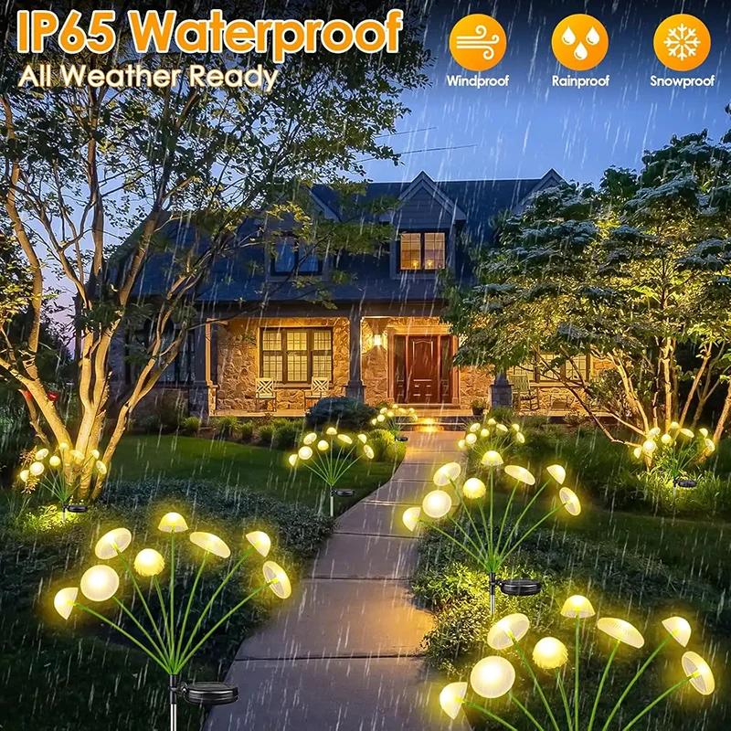Solar Garden Lights Dual Mode LED Solar Mushroom Lights Waterproof Decor Yard Patio Pathway Jellyfish for Garden Ambiance thumbnail 4
