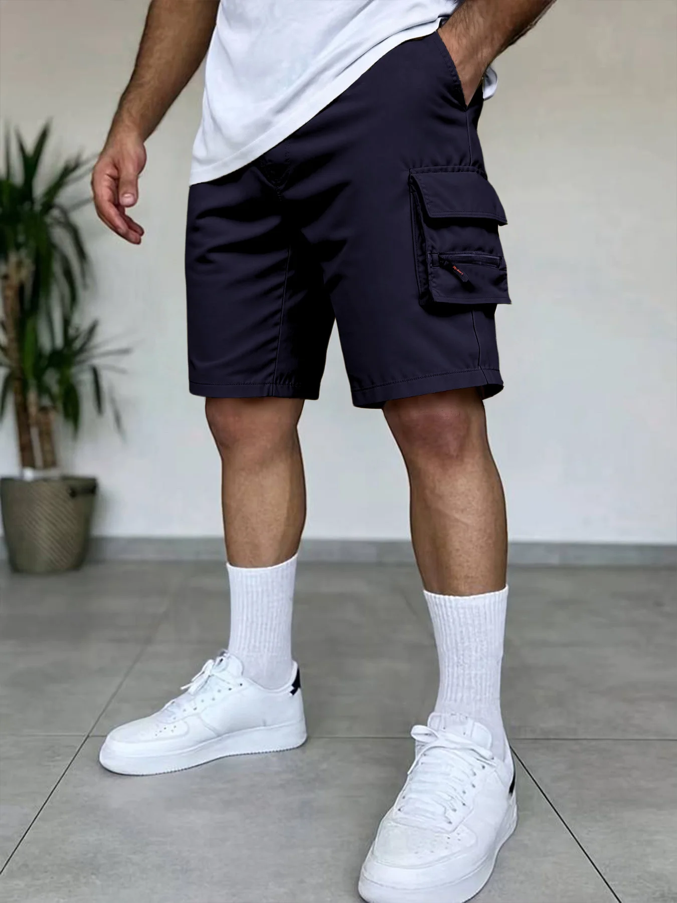 Summer Men's Cargo Shorts Loose Casual Elastic Waist Outdoor Jogging Tactical Shorts Multi-pockets Male Work Hiking Short Pants thumbnail 3
