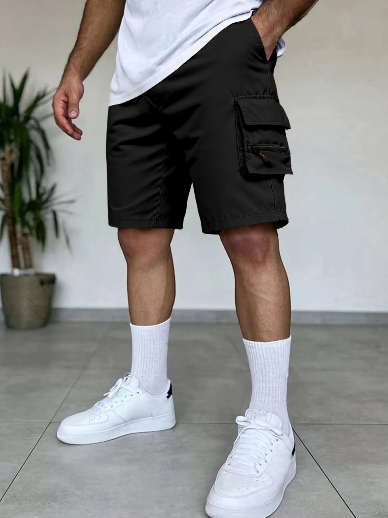 Summer Men's Cargo Shorts Loose Casual Elastic Waist Outdoor Jogging Tactical Shorts Multi-pockets Male Work Hiking Short Pants thumbnail 5