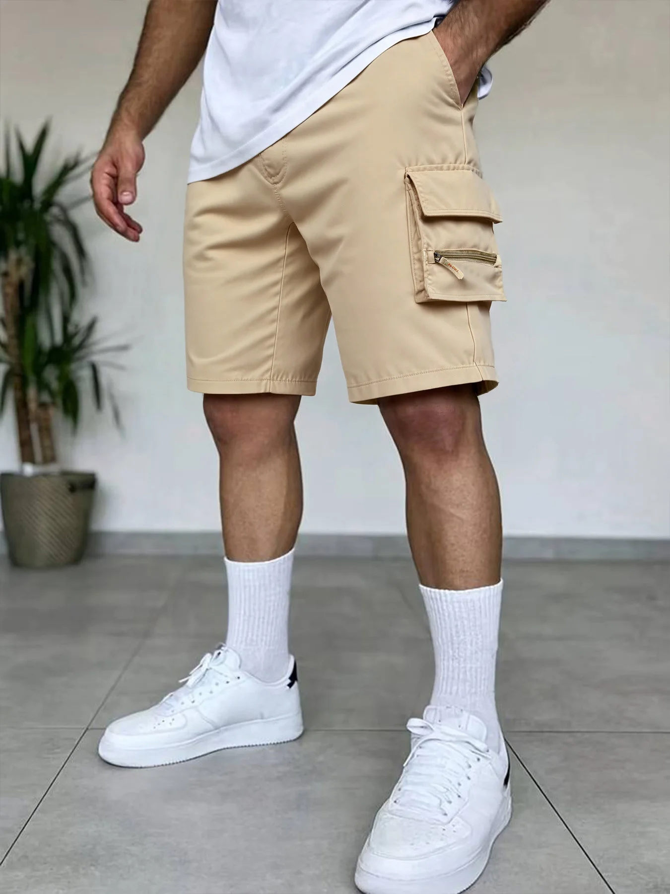 Summer Men's Cargo Shorts Loose Casual Elastic Waist Outdoor Jogging Tactical Shorts Multi-pockets Male Work Hiking Short Pants thumbnail 6