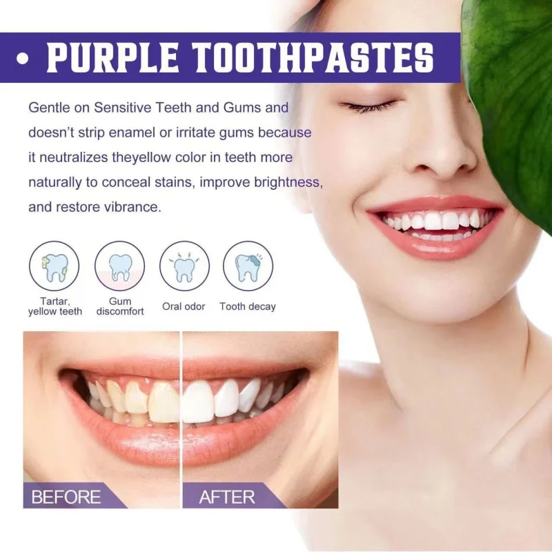 1/3/5/10pcs 30ml V34 SmileKit Purple Toothpaste Removes Tartar Clean Oral Hygiene Fresh Breath Whitening Teeth Care Products thumbnail 5