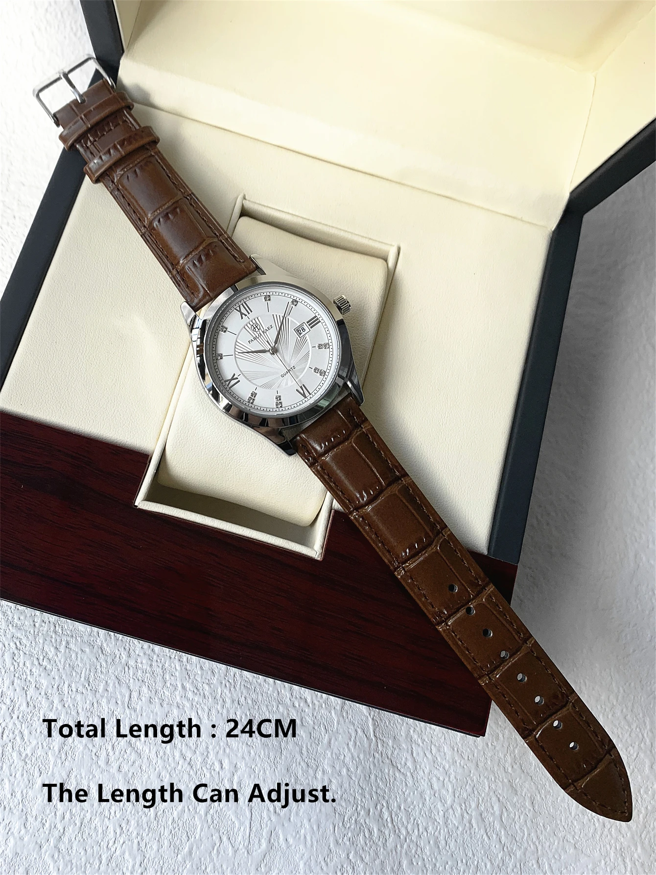 PABLO RAEZ Real Photos Top Brand Luxury Man Wristwatch Waterproof Diamond Date Leather Watch Quartz Fashion thumbnail 2