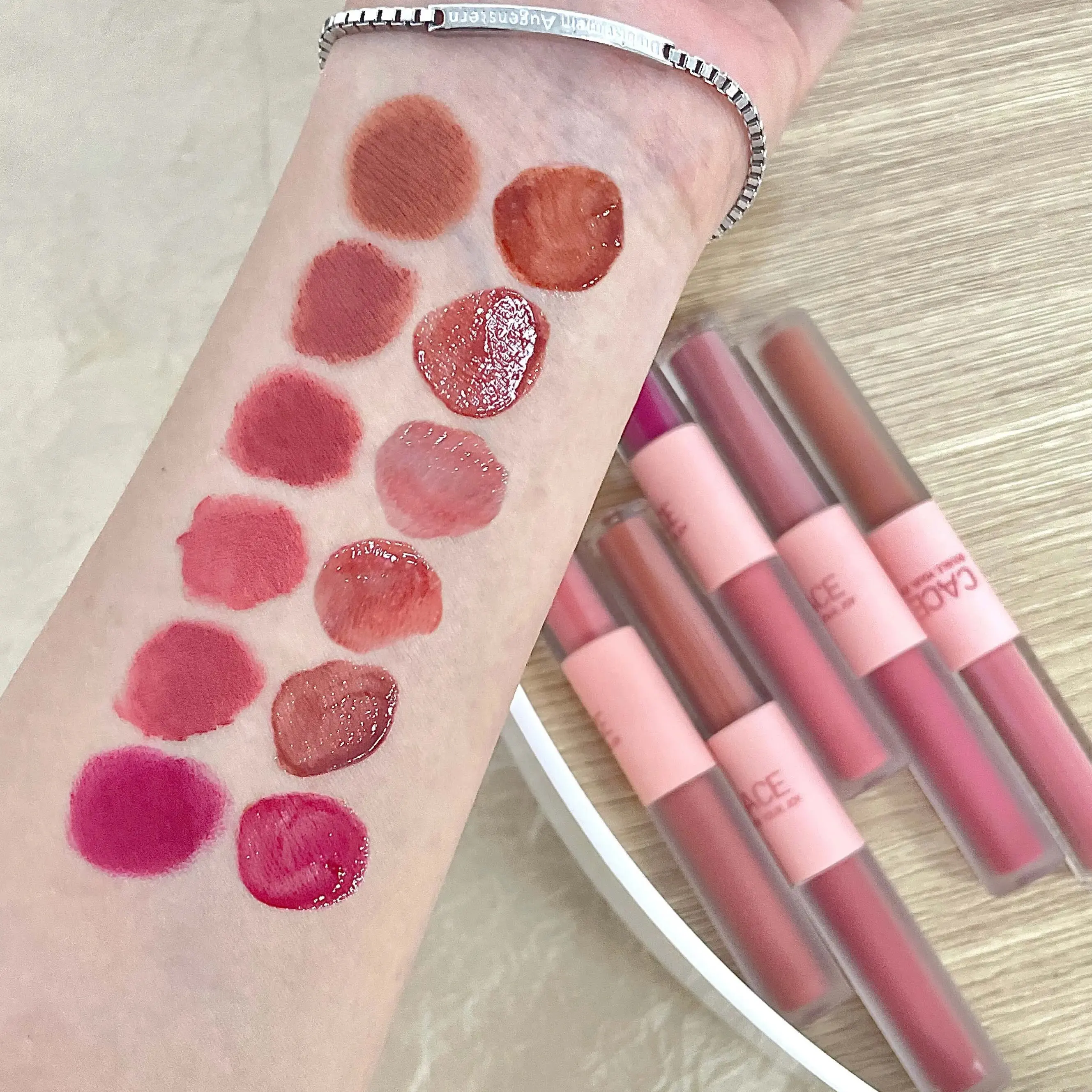 CACE Sexy Red Liquid Lipstick Moisturizing Lip Glaze Tint Long Lasting Matte Lip Mud Waterproof Velvet Lipstick Lips Cosmetics thumbnail 6