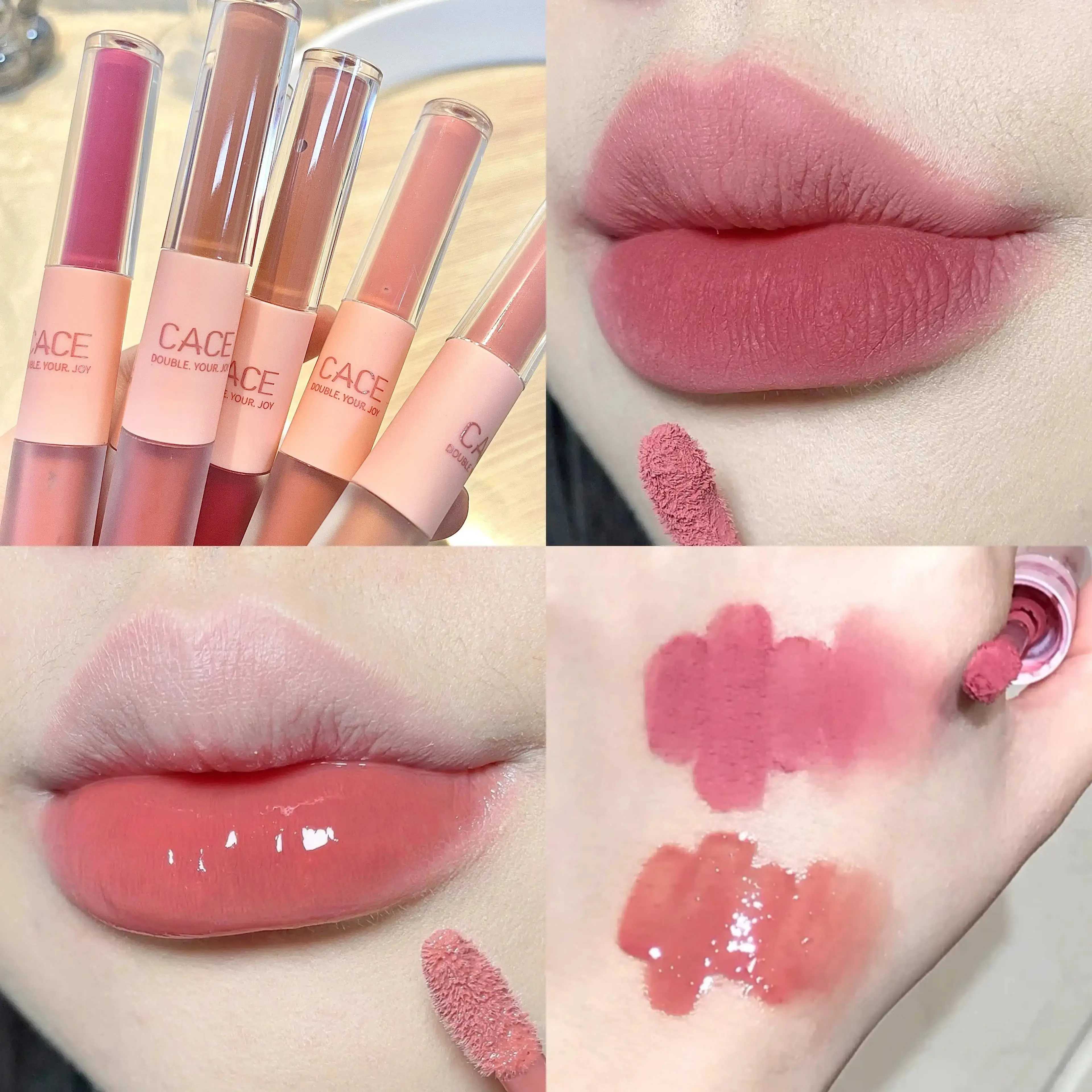 CACE Sexy Red Liquid Lipstick Moisturizing Lip Glaze Tint Long Lasting Matte Lip Mud Waterproof Velvet Lipstick Lips Cosmetics thumbnail 3
