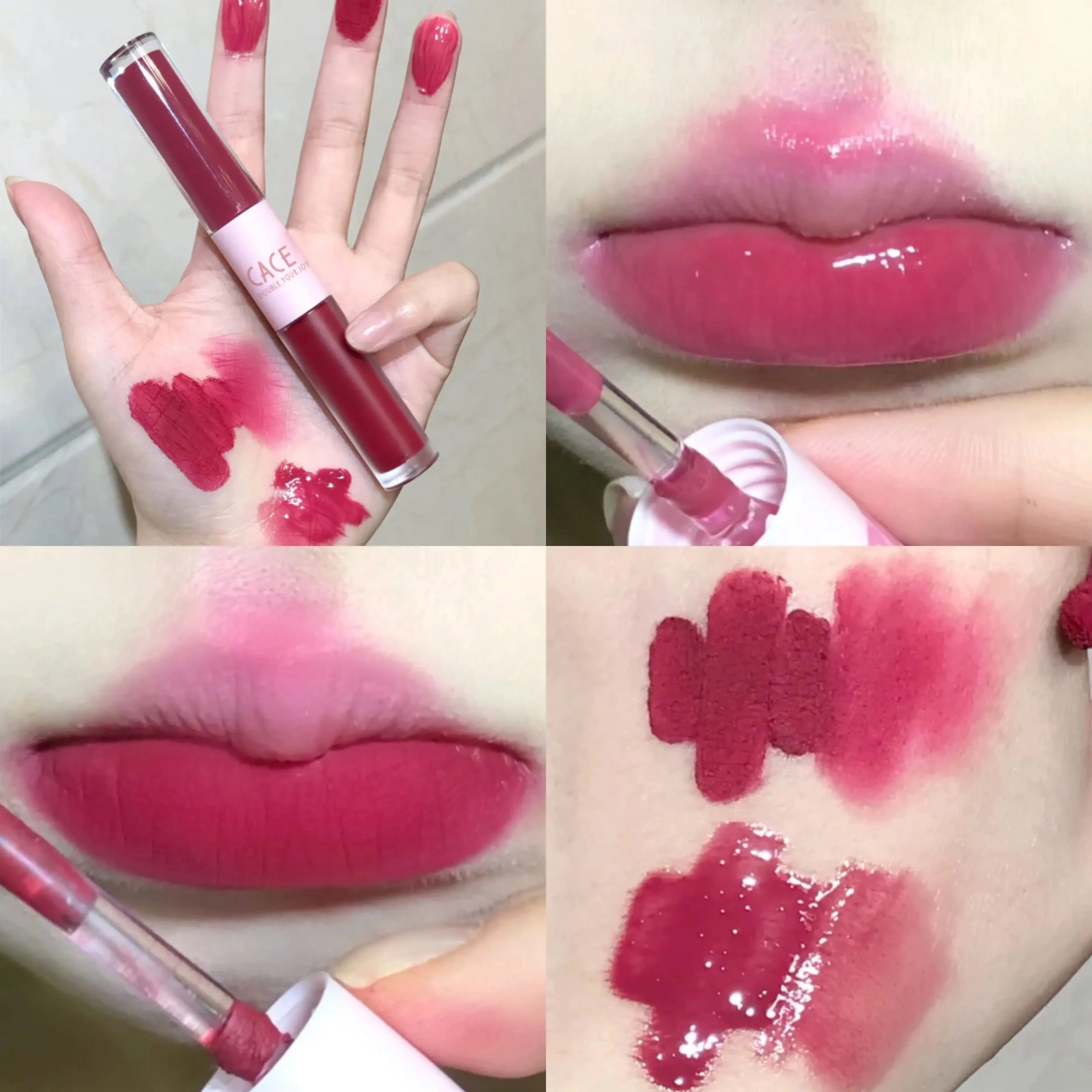 CACE Sexy Red Liquid Lipstick Moisturizing Lip Glaze Tint Long Lasting Matte Lip Mud Waterproof Velvet Lipstick Lips Cosmetics thumbnail 2
