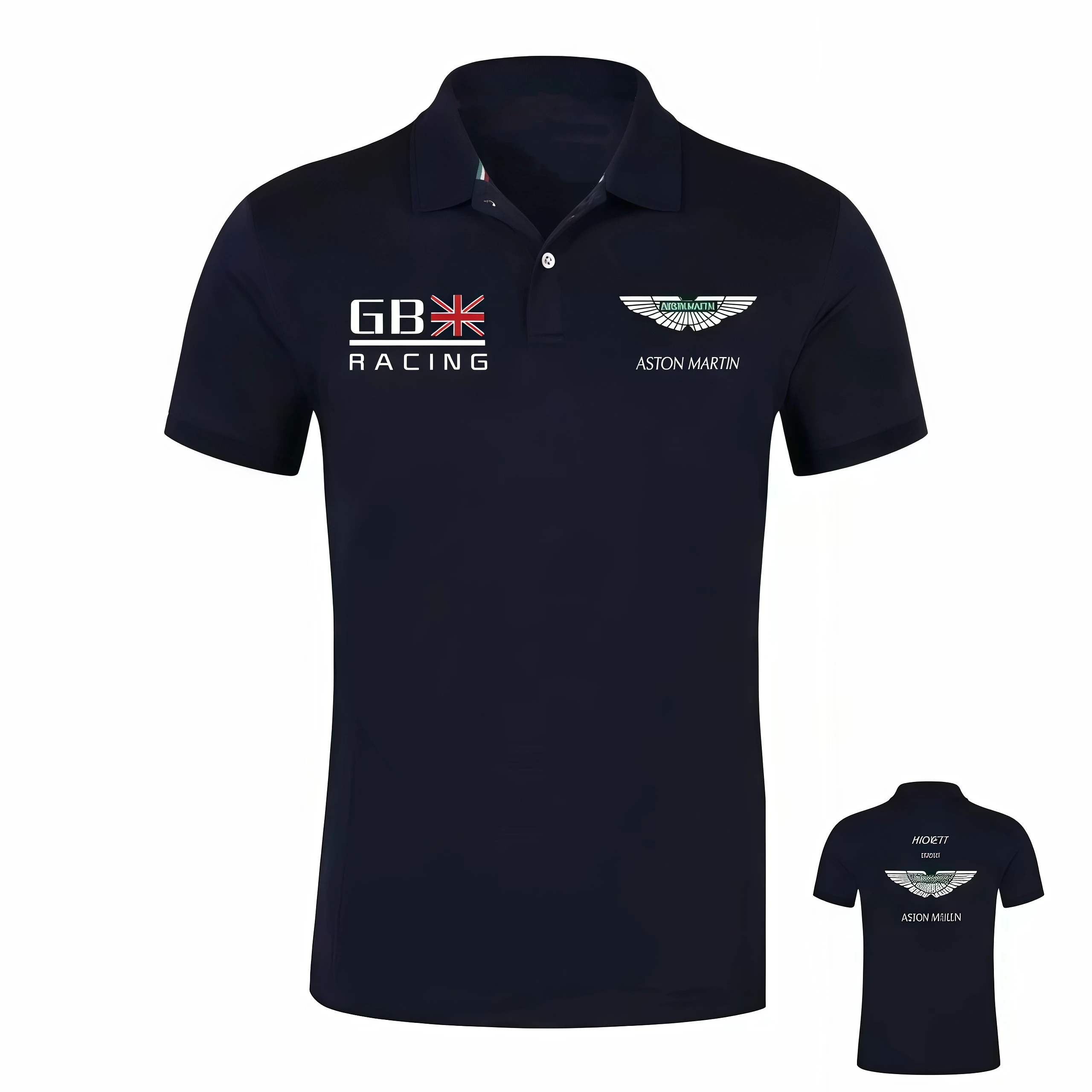 Aston Martin Team Racing Off Road Hackett Polo Shirt Men's And Women's Sleeve T-shirt Racing Suit Quick Drying Classic Retro