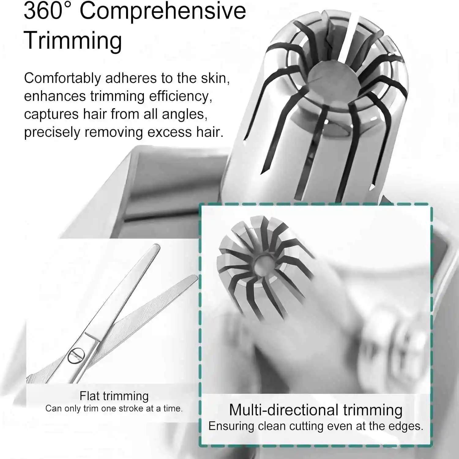 New Stainless Steel Nose Hair Trimmer for Men and Women Manual Mechanical Shaving Razor Washable Hair Removal Tool with Brush thumbnail 5