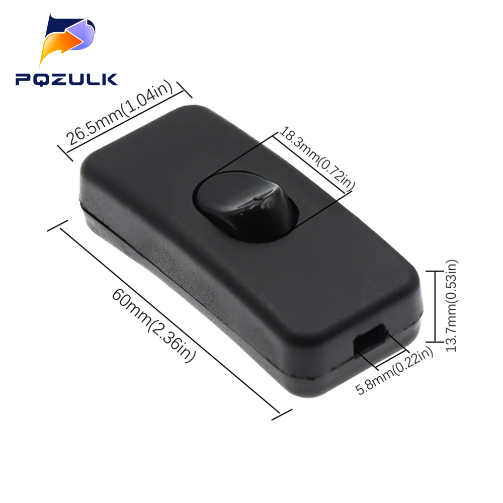 ON/OFF Inline Switch Black Inline Table Lamp Desk Light Cord Cable Switch 110-250V thumbnail 6
