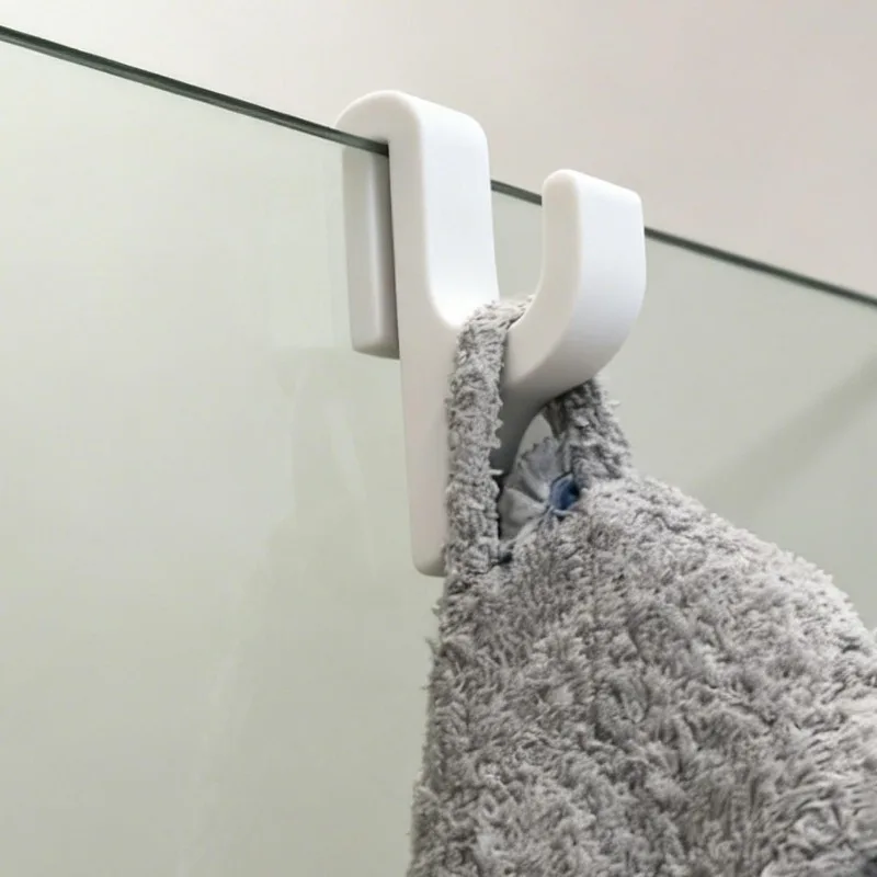 20/1x Shower Door Hooks White Black Glass Door Hooks for 6 Mm Thick Wall Glass Easy To Install Robes Towels Clothing No Drilling thumbnail 5