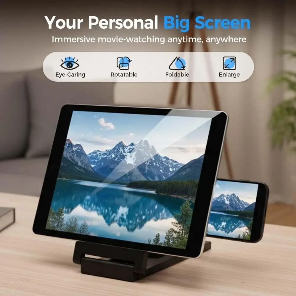 Screen Amplifier Folding Mobile Phone Magnifying Glass HD Stand Video Amplifier Bracket Enlarge Stand Eyes Protection