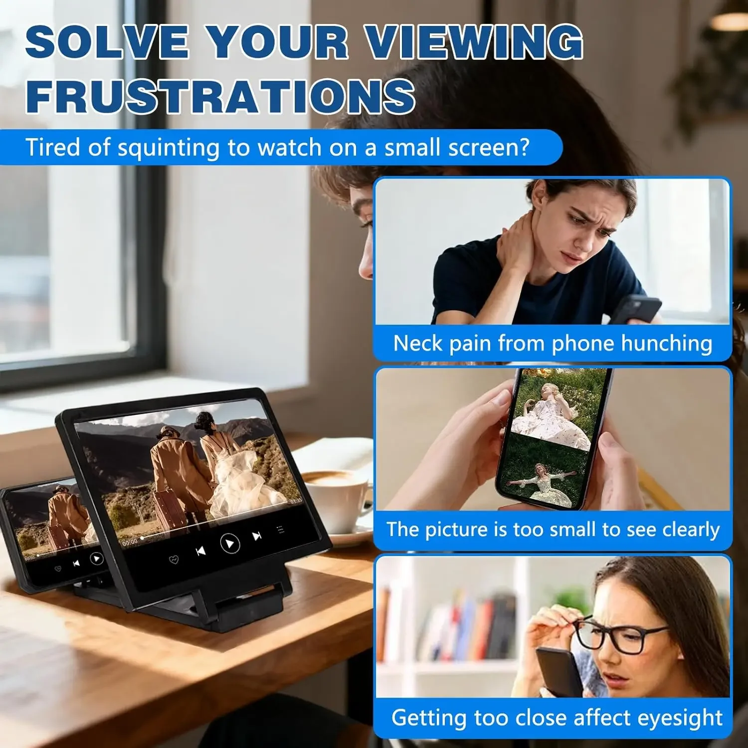 Screen Amplifier Folding Mobile Phone Magnifying Glass HD Stand Video Amplifier Bracket Enlarge Stand Eyes Protection thumbnail 4