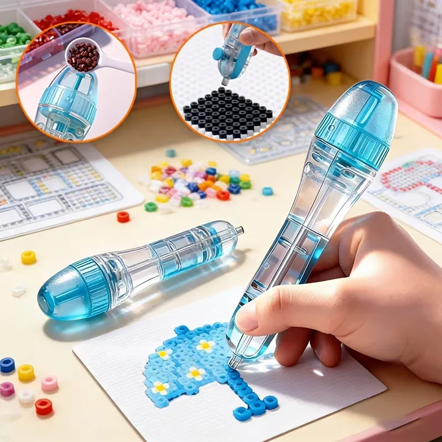 Automatic Bead Pen with Ergonomic Grip, Jewelry Craft Tool for DIY Bracelets, Rhinestone Dispenser Easy Press Beads Tool thumbnail 2