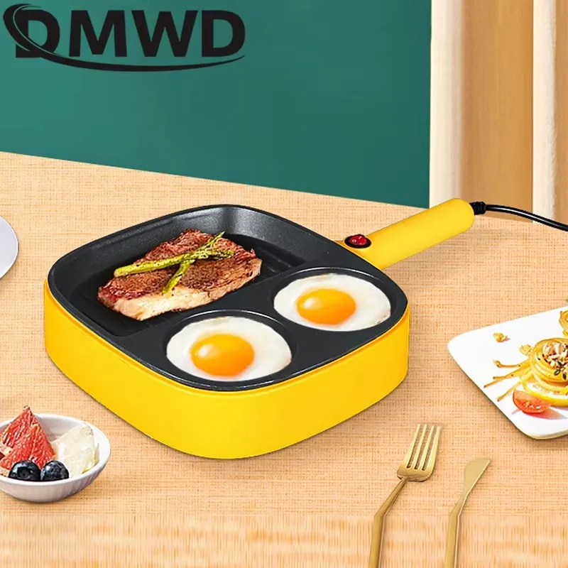 DMWD Multifunctional Electric Frying Pan Non-stick Egg Burger Cooker Smokeless Steak Machine  Omelette Breakfast Machine 220V