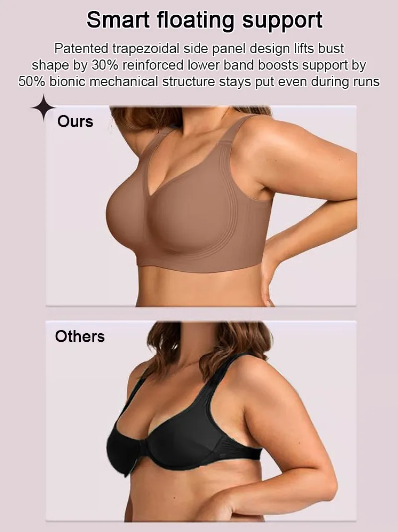 Women's Seamless Bra, Removable Pads Wireless Bralette, Comfortable Full-Coverage, Ideal for Daily Casual Wear Use thumbnail 3