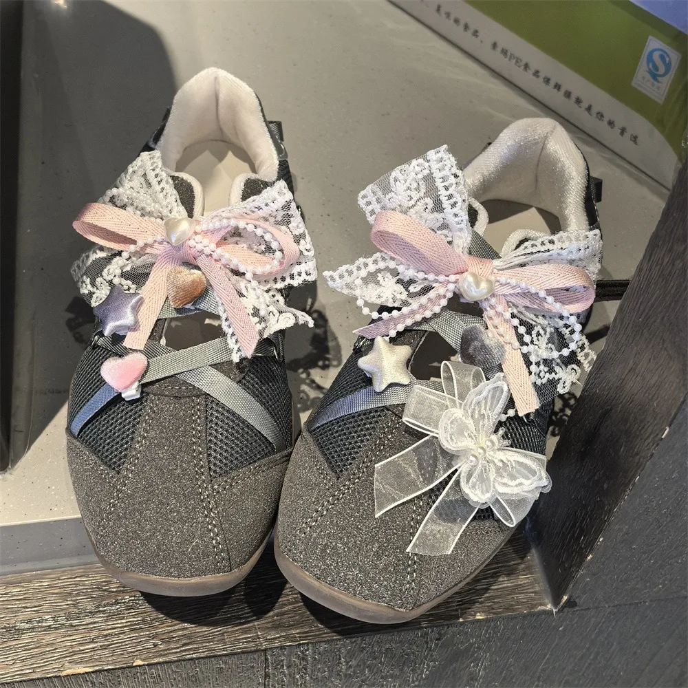 1 PCS Suede Shoelaces Buckle Ballet Style Heart Pentagram Shoe Flower Detachable Lace Bow New Trendy Accessory for Shoes