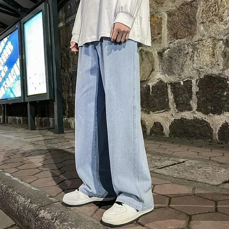 Spring and Autumn new American drawstring jeans for men, loose and versatile casual pants, trendy washed men's pants thumbnail 5