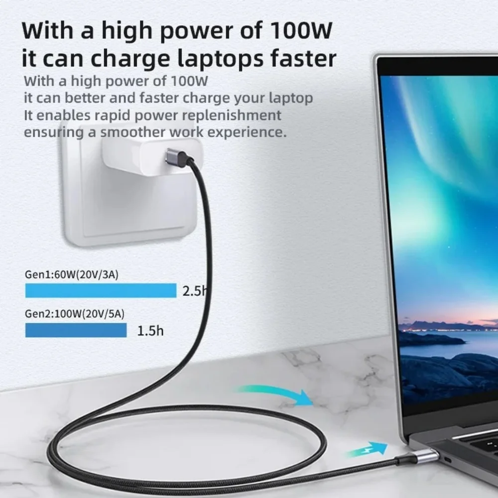 100W PD USB C Extension Cable Male to Female 5A Fast Charging 10Gbps 4K 60Hz Video For MacBook Samsung Xiaomi Laptop Switch VR thumbnail 4