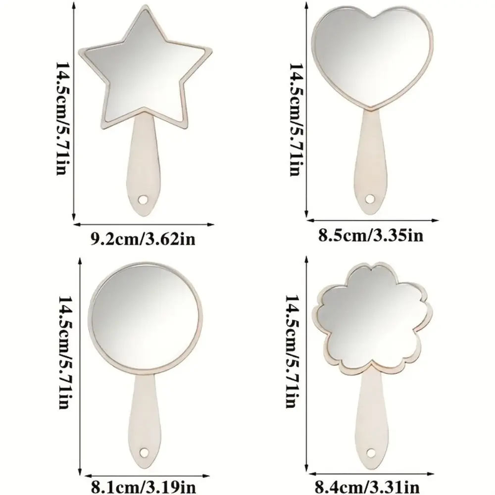 1 Set DIY Wooden Mirror Craft Unfinished with Paintbrushes Kids Decorate Mirrors Birthday Party Gift Princess Mirror Crafts thumbnail 3