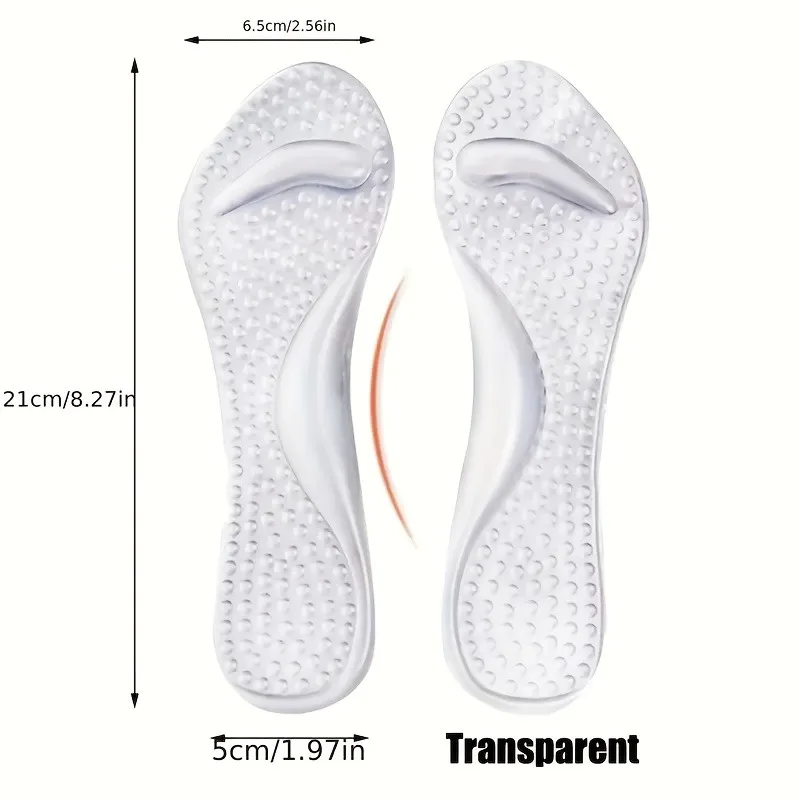 Gel Arch Support Insoles | Non-Slip Shock-Absorbing Inserts with Half-Size Fit, Comfortable Shoe Pads for Women’s Sandals & High thumbnail 6