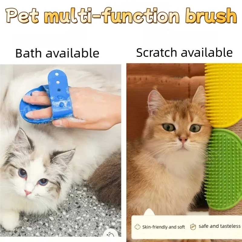 Soft Rubber Dog Cat Brush Pet Bath Silicone Comb Massage Comb Hair Remover Pet Supplies Dog Grooming Wash Cleaning Equipment thumbnail 2