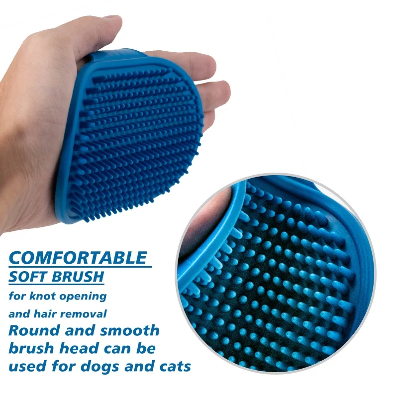 Soft Rubber Dog Cat Brush Pet Bath Silicone Comb Massage Comb Hair Remover Pet Supplies Dog Grooming Wash Cleaning Equipment thumbnail 5