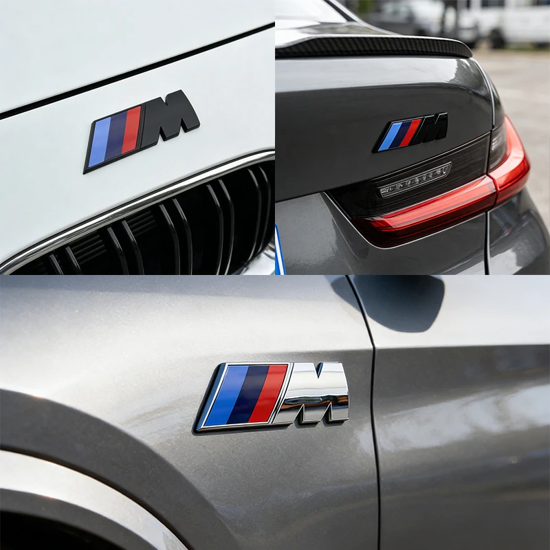 3D ABS Car Styling Rear Trunk Badge Emblem Logo Sticker Decoration Accessory For BMW M M1 M2 M3 M4 M5 M6 X7M X2M X4M X3M X5M X6M thumbnail 3