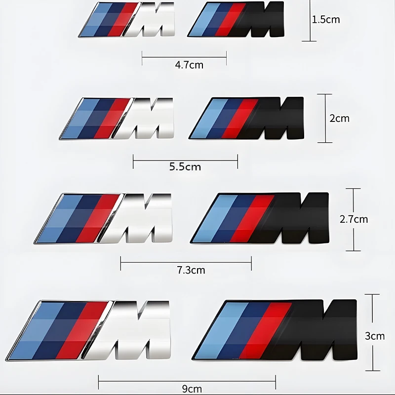 3D ABS Car Styling Rear Trunk Badge Emblem Logo Sticker Decoration Accessory For BMW M M1 M2 M3 M4 M5 M6 X7M X2M X4M X3M X5M X6M thumbnail 2