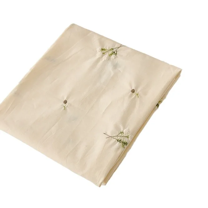 130x50cm Exquisite Beige Apricot Embroidery Flower Brocade Fabric, for Clothing Dress Making Deskcloths Sewing Cloth thumbnail 5