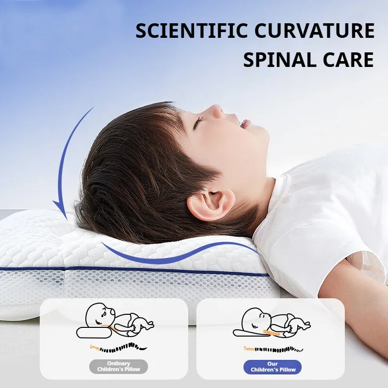 AIBEDILA Kids Pillow 2-8 Years Comfortable Orthopedic Spine Support Toddler 2-Sided Breathable Pillow Children's for Sleeping ﻿ thumbnail 3