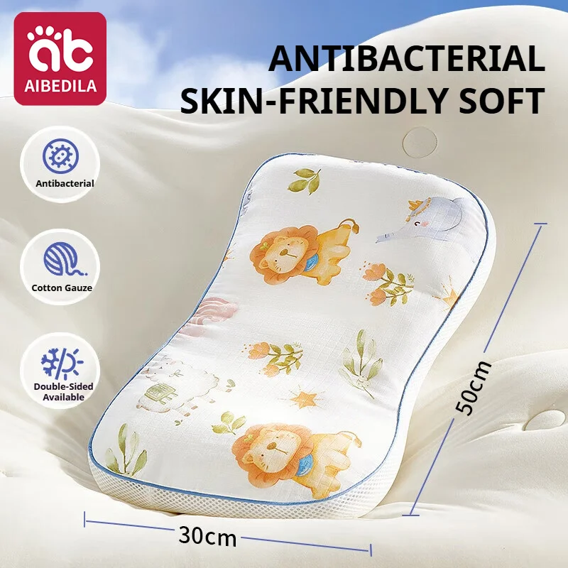 AIBEDILA Kids Pillow 2-8 Years Comfortable Orthopedic Spine Support Toddler 2-Sided Breathable Pillow Children's for Sleeping ﻿