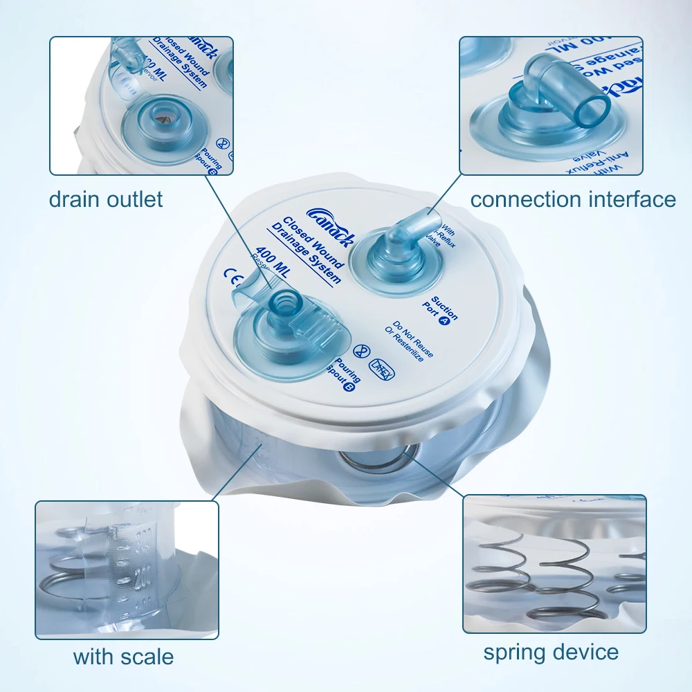 Closed Wound Drainage System With Spring Negative Pressure Device Medical Grade PVC Drain Tube Surgery Practice  Accessories thumbnail 4