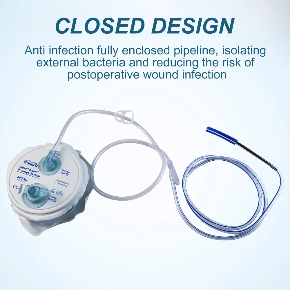 Closed Wound Drainage System With Spring Negative Pressure Device Medical Grade PVC Drain Tube Surgery Practice  Accessories thumbnail 6