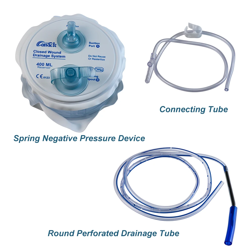 Closed Wound Drainage System With Spring Negative Pressure Device Medical Grade PVC Drain Tube Surgery Practice  Accessories thumbnail 2