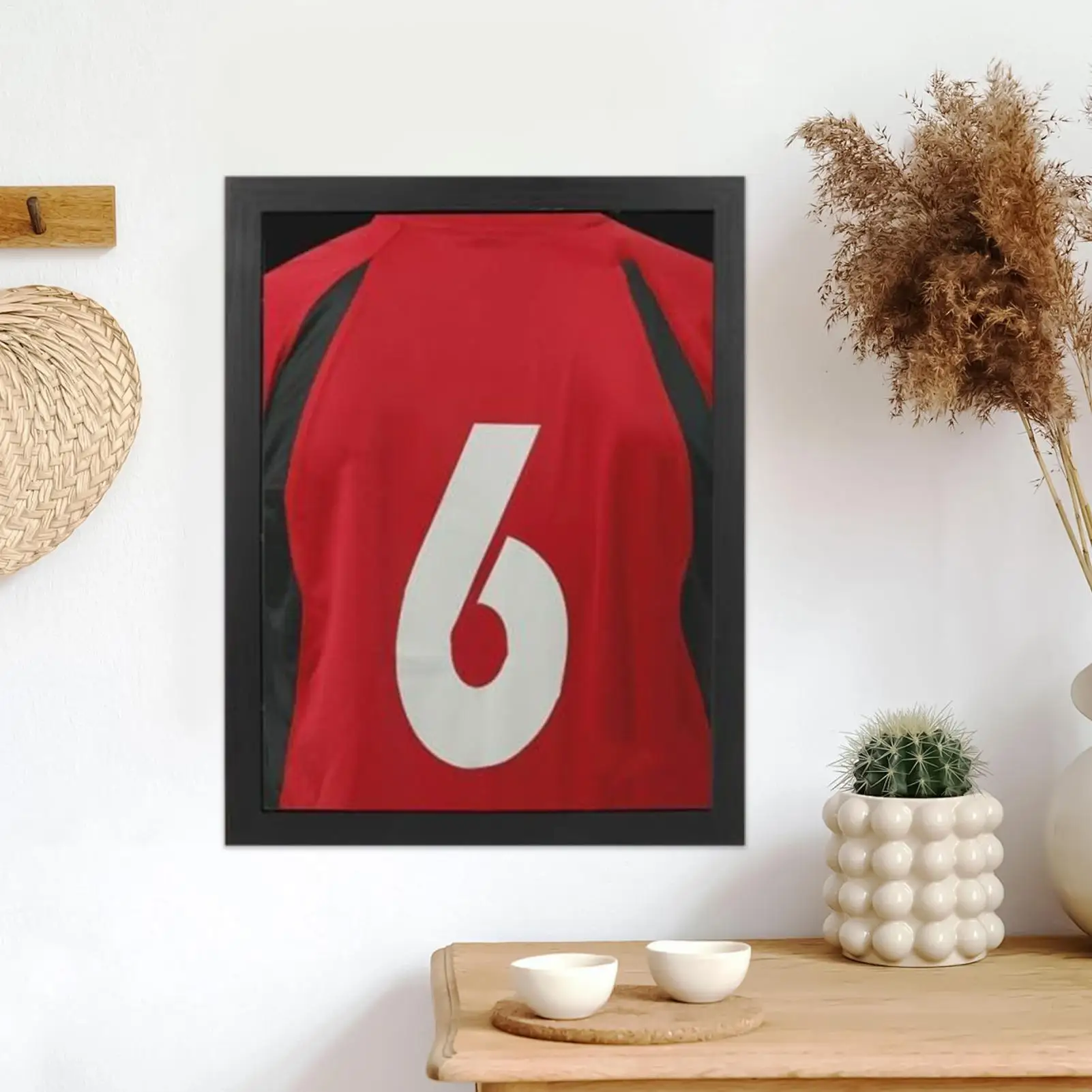 Sports Shirt Display Case Wooden Sports Shirt Shadow Case for Wall UV Protection Sportswear Box for Home Shelf Basketball thumbnail 3