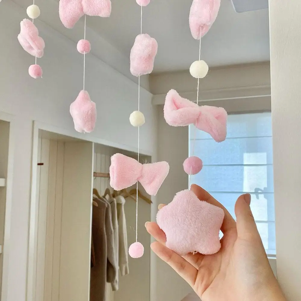 Bow Heart Shaped Curtain Partition Romantic Pink Tassel Door Curtain Living Room Divider String Partition Window Valance Decor thumbnail 5